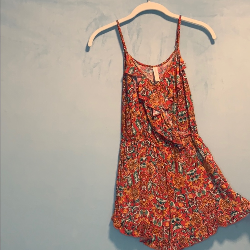 Red Pattern Romper